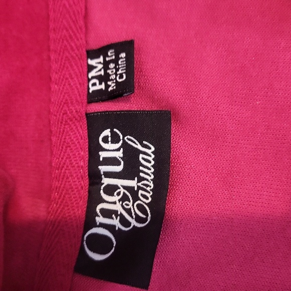 ONQUE CASUALS Hot Pink Shoulder Embellished Velour and Sparkle Pocketed Hoodie - Picture 9 of 10